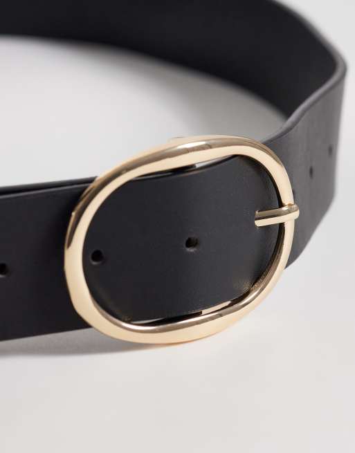 New Look leather look belt in black, 2 of 3