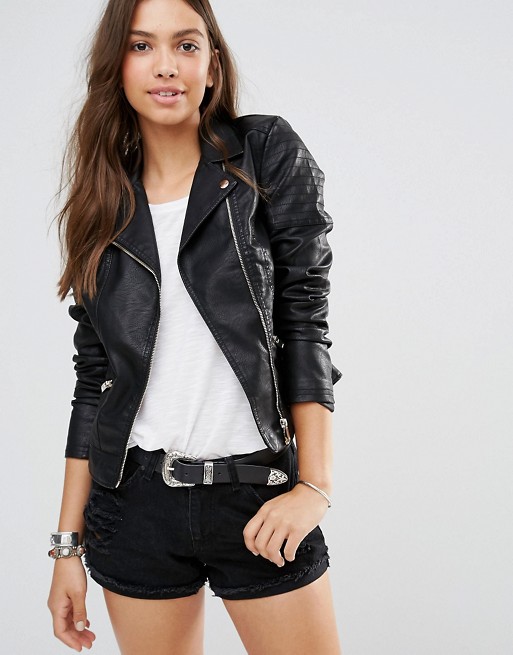 New Look | New Look Leather Look Biker Jacket