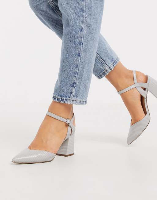 New look hotsell grey block heel