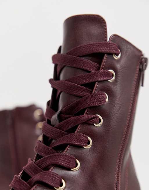 New look hot sale maroon boots