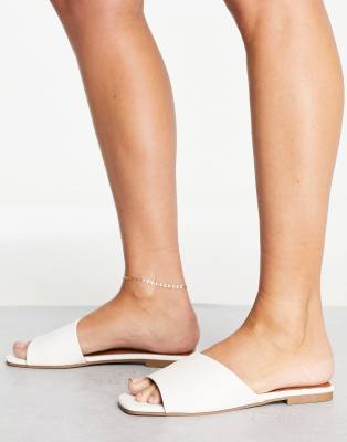 New Look New Look leather look mules in white