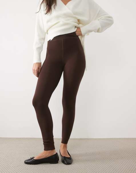New Look legging doublé polaire marron foncé - view 1