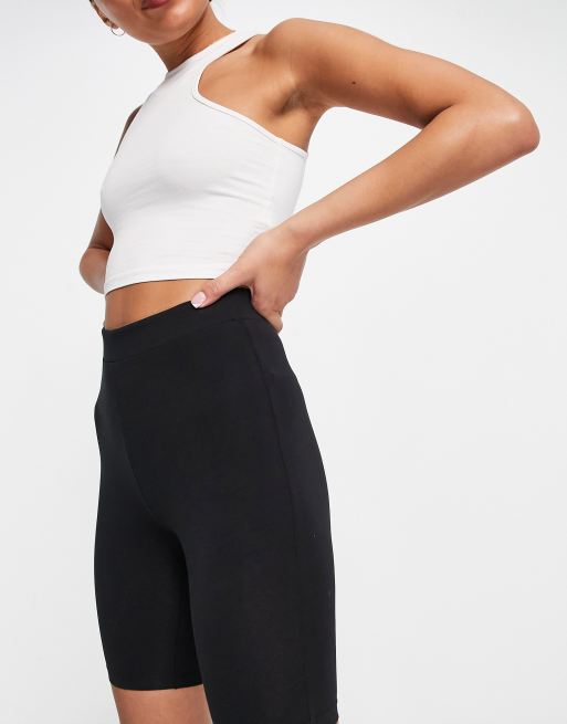 ASOS DESIGN basic legging shorts in black