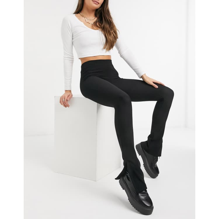 Le legging côtelé pour femme noir Bolf 020 NOIR