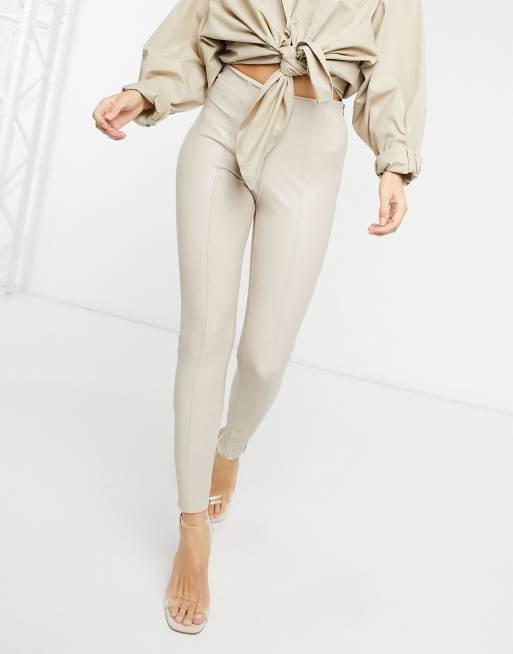 New Look - Leggings imitation cuir - Crème, 4 de 4