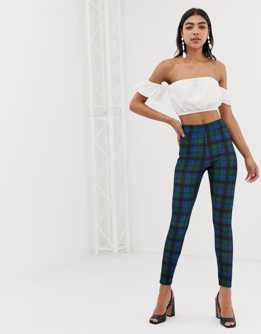 Checked leggings outlet new look