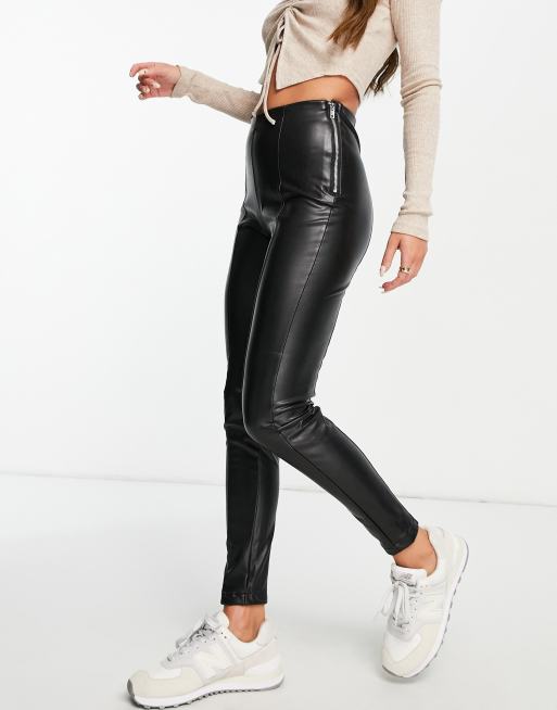 New Look Leggings in pelle sintetica neri