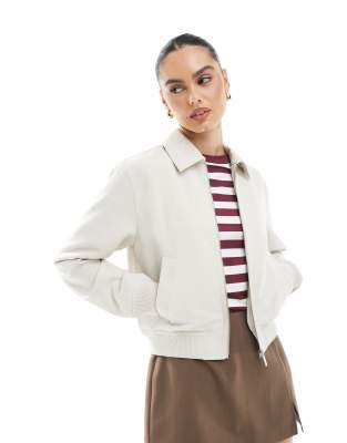 New Look - Leichte Bomberjacke in Steingrau-Neutral