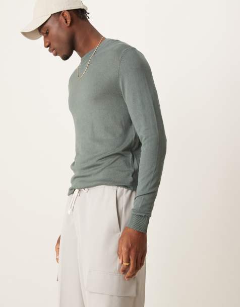 New Look – Leichter Pullover in Khaki mit Rundhalsausschnitt - view 1