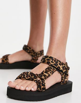 leopard chunky sandals