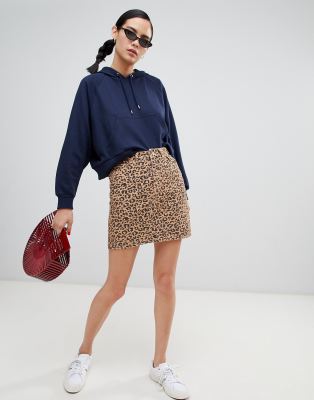 New Look Leopard Print Denim Skirt | ASOS