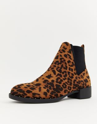 leopard print chelsea boots new look