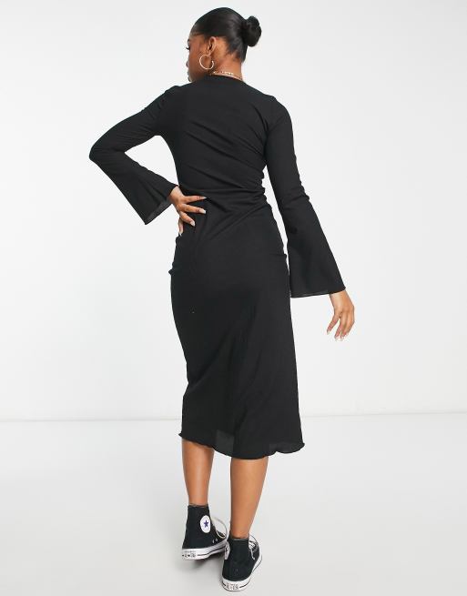 Flared sleeve cheap midi dress