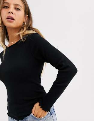 asos black long sleeve top