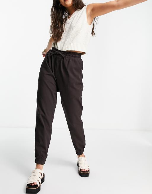 New Look - Lichtgewicht denim joggingbroek in chocoladebruin