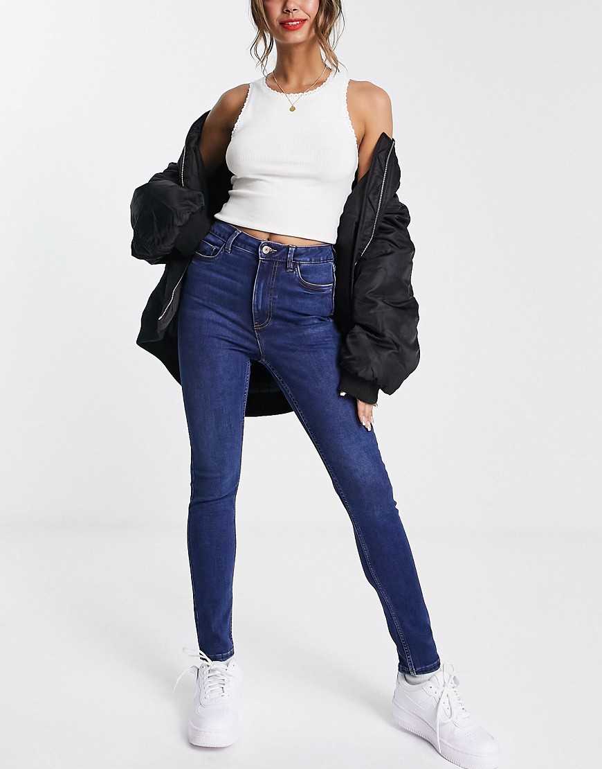 New Look lift and shape high waisted skinny jeans in authentic blue wash