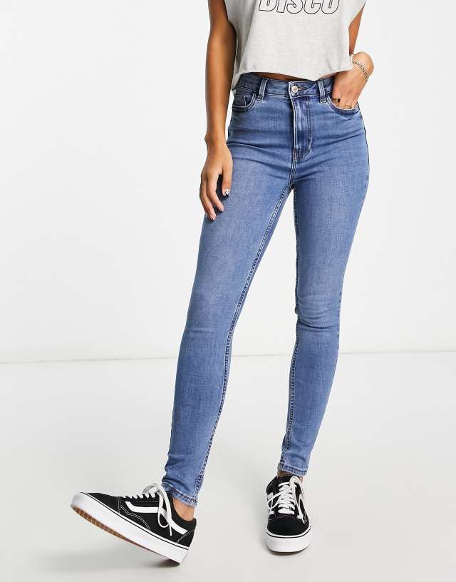 New Look - lift and shape high waisted skinny jeans in vintage blue wash