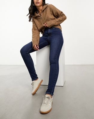 New Look lift and shape skinny jeans in dark blue