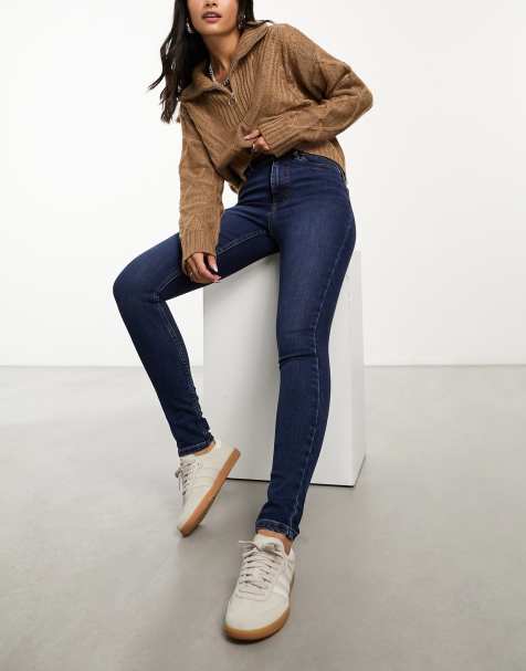New Look - Lift and shape skinny jeans in donkerblauw - view 1