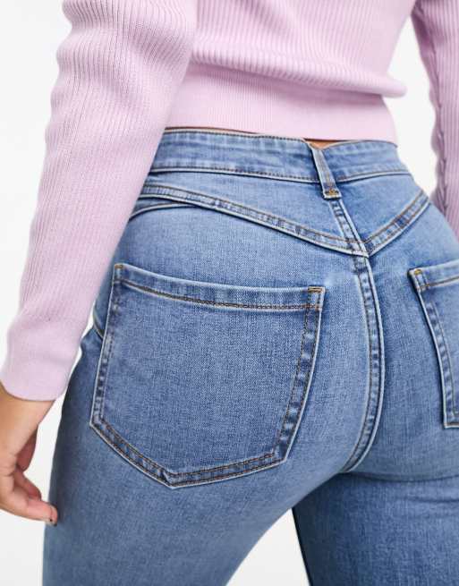 New Look lift and shape skinny jeans in mid blue, 3 of 5