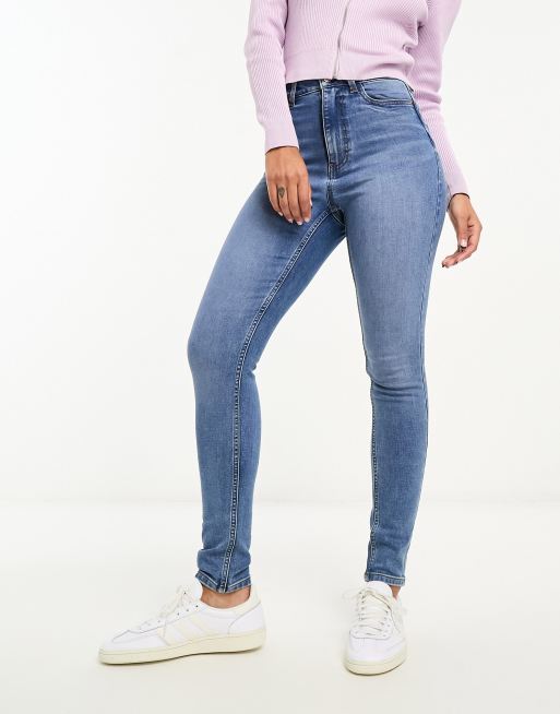New Look lift and shape skinny jeans in mid blue, 4 of 5