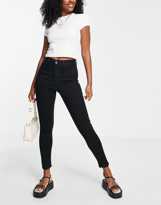 New Look lift & shape skinny jeans in black | ASOS