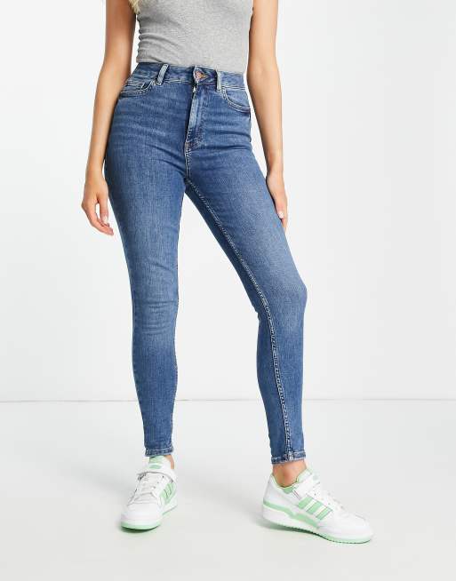 Learner At tilpasse sig magasin New Look lift & shape skinny jeans in mid blue | ASOS