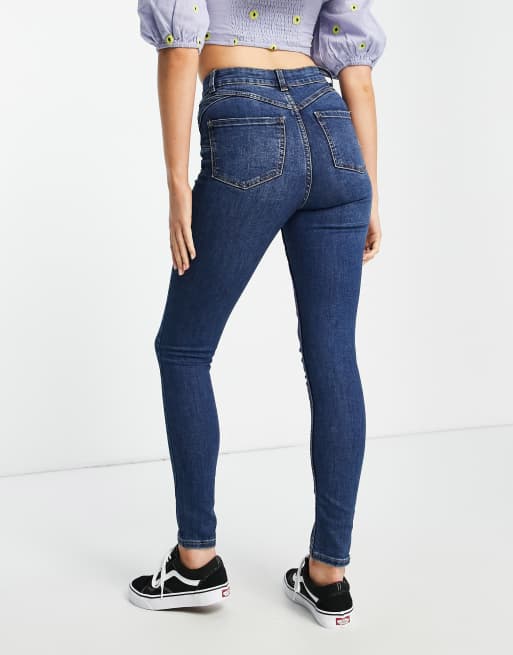 Exclusive! High Quality New Look™ Dark Blue Mid Rise 'Life & Shape