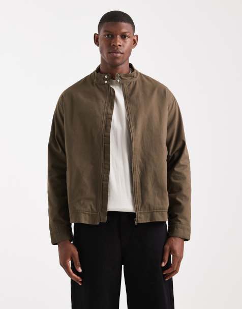 New Look light weight harrington jacket in dark khaki - view 1