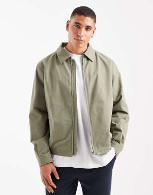 New Look Light Weight Harrington Jacket In Green