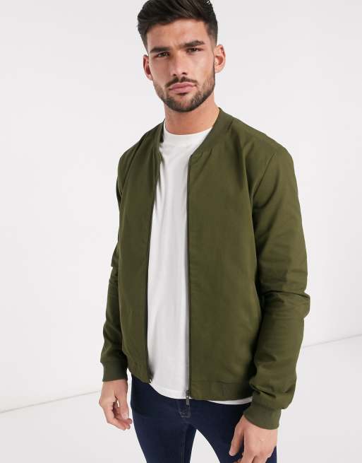 Asos khaki bomber clearance jacket