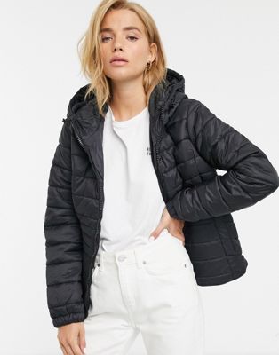 New Look lightweight puffer jacket in black | ASOS