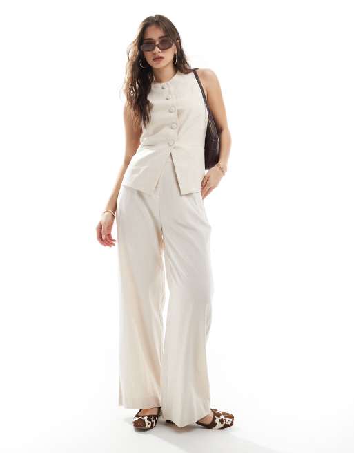 New Look linen 3 piece co-ord in stone