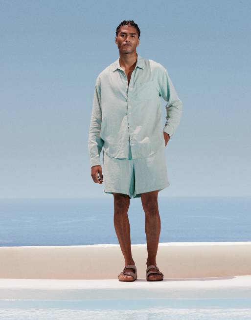 New Look linen-blend co-ord in light green - LGREEN