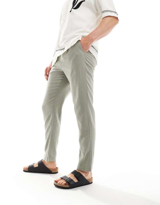 New Look - linen blend trouser in khaki