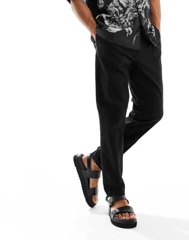 New Look - linen blend trousers in black