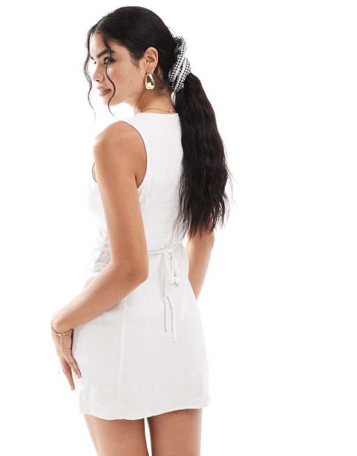 New look white linen dress best sale