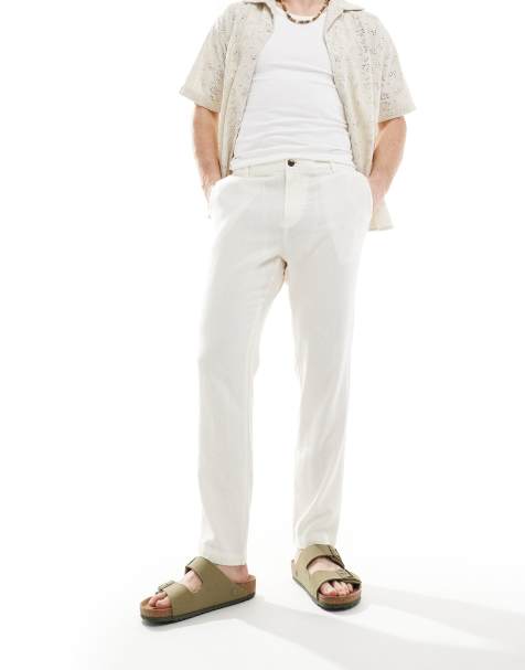 New Look linen look trouser in sand - view 1