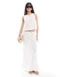 [New Look] New Look linen mix midi skirt in white 4 White