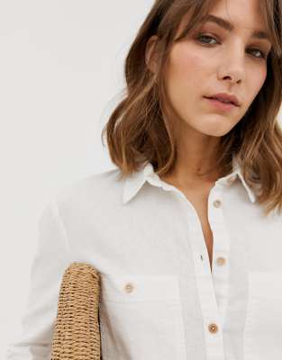 asos white linen shirt