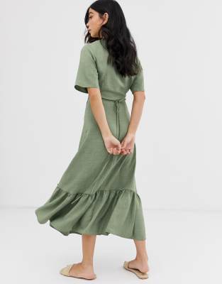 khaki green dress new look