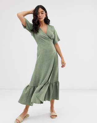 linen dress green