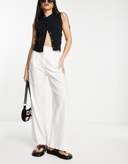 Asos white store linen trousers