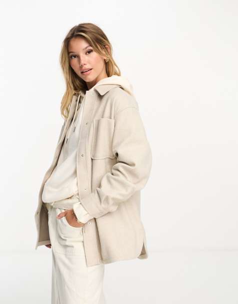 New Look – Ljusbeige skjortjacka - view 1