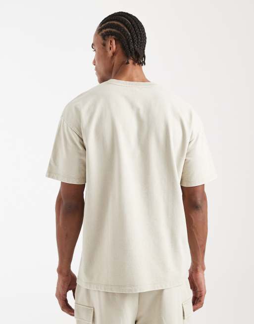 New Look – Ljusbeige, tvättad t-shirt i oversize, del av set, 3 av 5