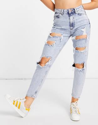 really distressed mom jeans