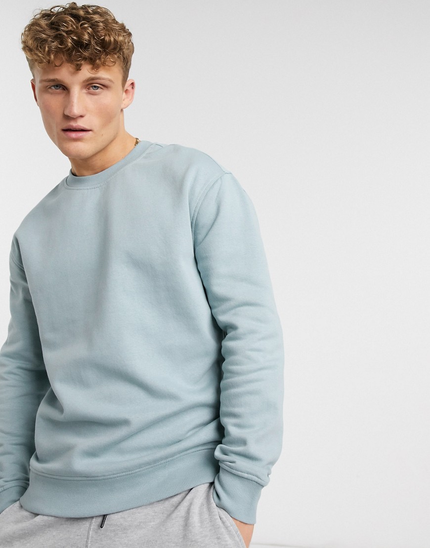New Look – Ljusblå sweatshirt med rund halsringning