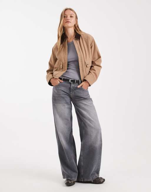 New Look – Ljusbrun arbetsjacka i kort design, 2 av 4