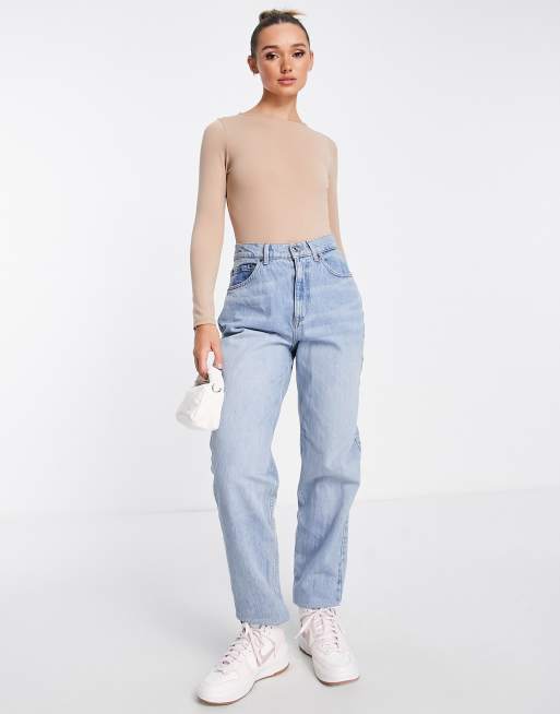 New Look – Ljusbrun åtsmitande body med långa ärmar, 3 av 4
