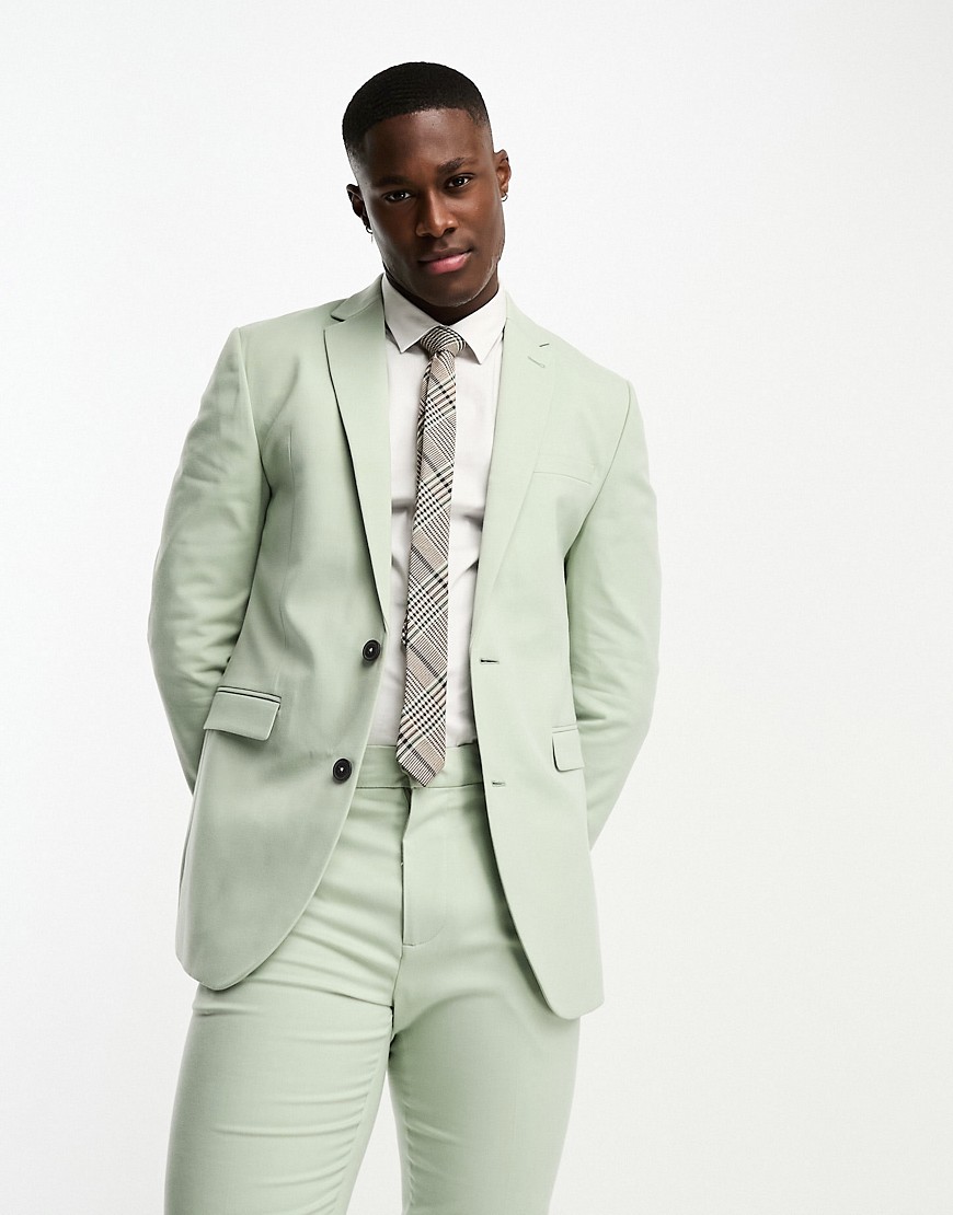 new look - ljusgrön, skinny kavaj, del av kostym-grön/a
